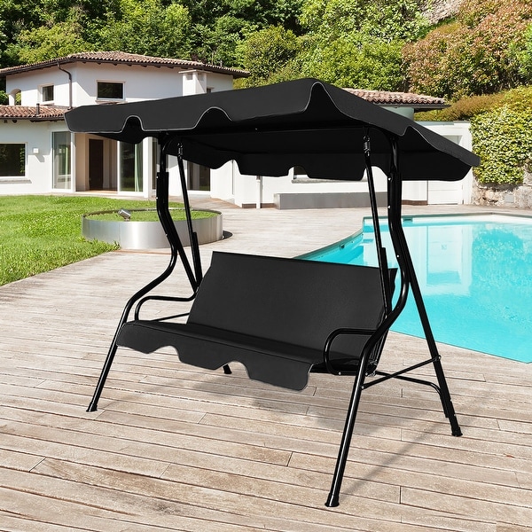 3 person outdoor swing with canopy discount