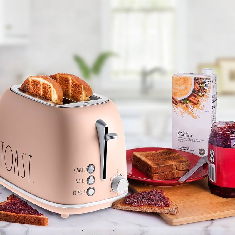 Rae Dunn Retro Rounded Bread Toaster, 2 Slice Stainless Steel