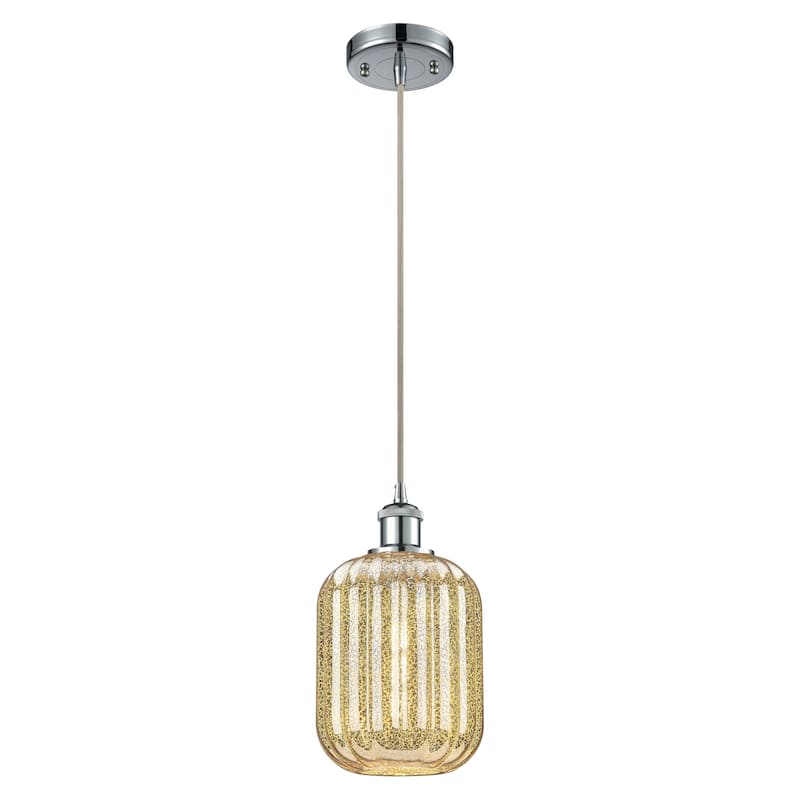 Innovations Lighting Endless Possibilities Ballston - Preston - 1 Light 7" Jar Shade Cord Hung Mini Pendant - Mercury/Polished Chrome