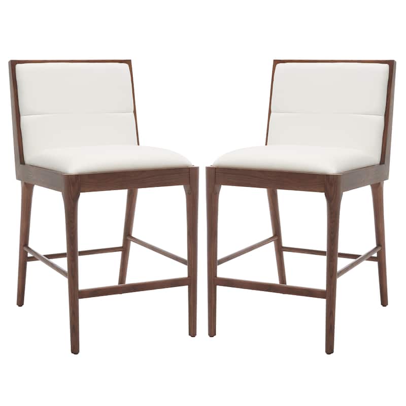 SAFAVIEH Couture Vonne Linen Counter Stool (Set of 2) - 19Wx22Dx36H