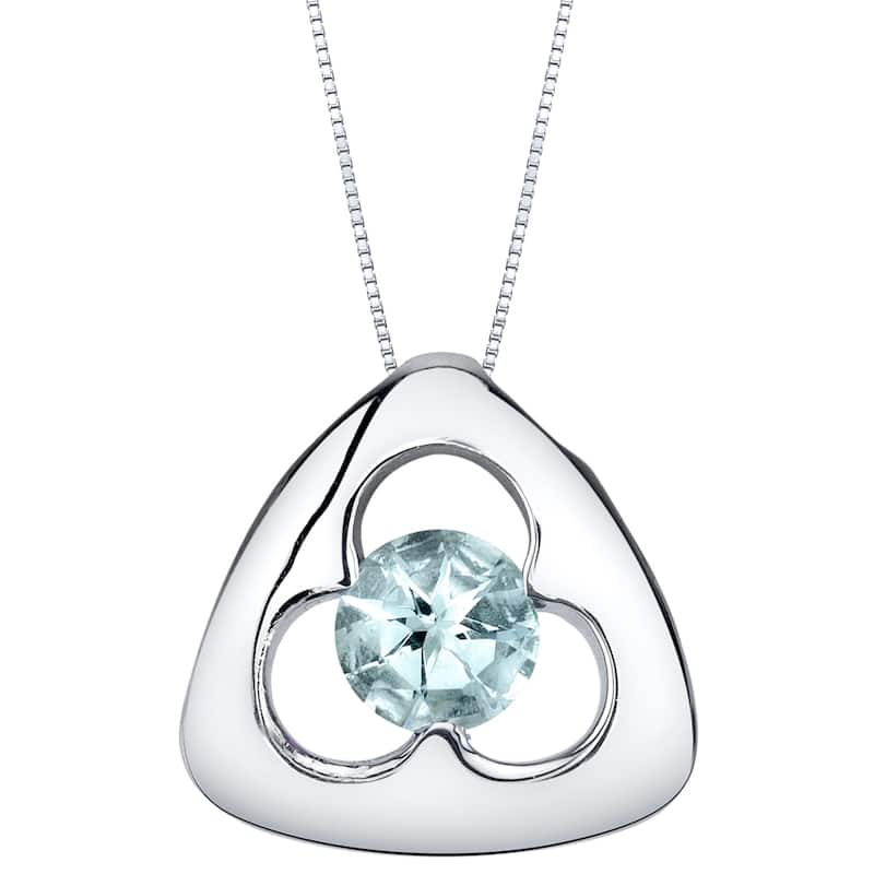 0.75 ct Aquamarine Pendant in Sterling Silver