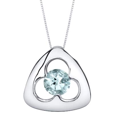 0.75 ct Aquamarine Pendant in Sterling Silver