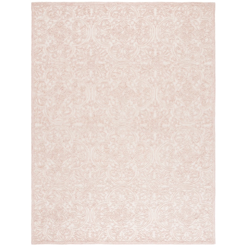 Martha Stewart by SAFAVIEH Handmade Leopolda Wool Rug - 10' x 14' - Ivory/Pink - Rectangle