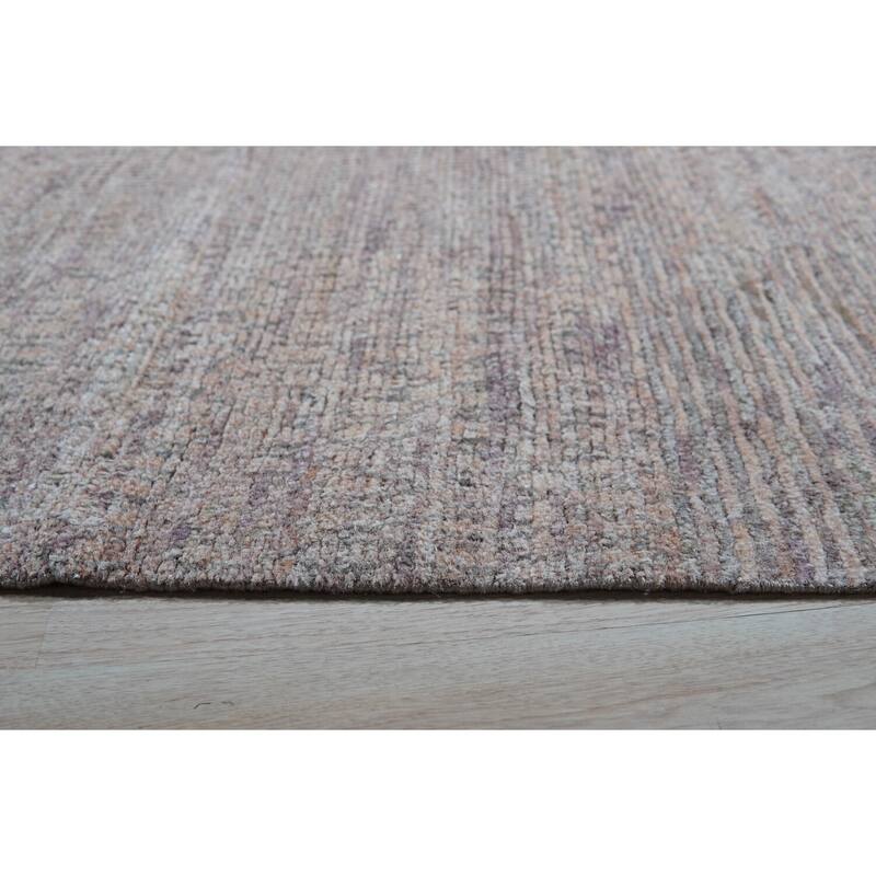 Hand-Knotted Natural Silk Grass Design Rug, 9' x 12', Blue Mix Area Rug, Luxurious Handcrafted Soft Texture - L