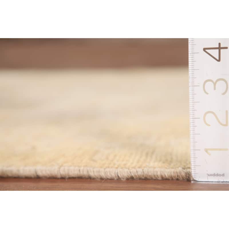 Hand Knotted Oriental 100% Wool Carpet Traditional Floral Yellow & Gold Tabriz Area Rug - 4' 2'' X 3' 0''