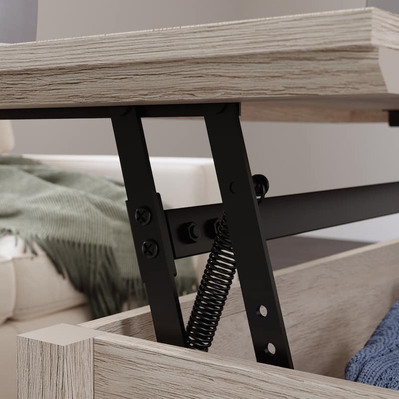 Lift-top Coffee Table, Brown finish,Lift-top design with spacious surface for work or leisure