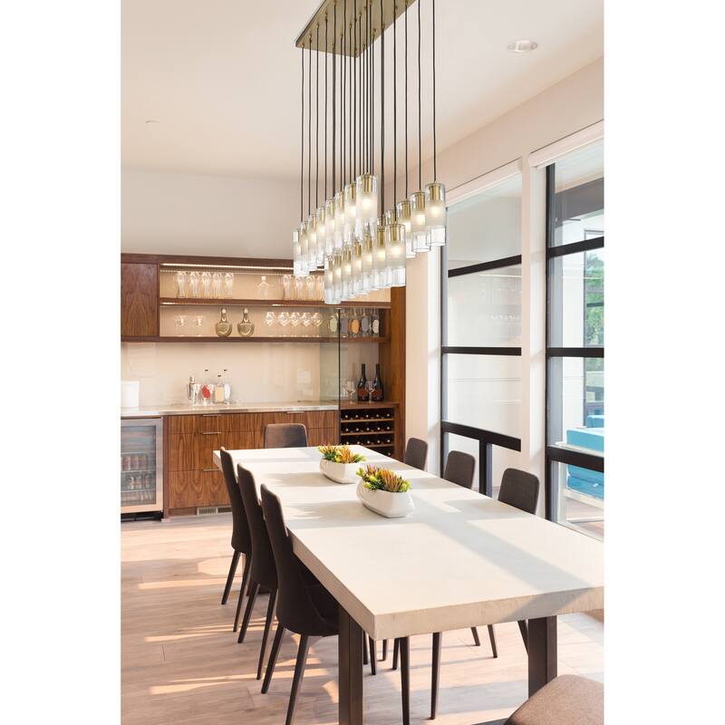 Alton 23 Light Linear Chandelier in Modern Gold - Modern Gold