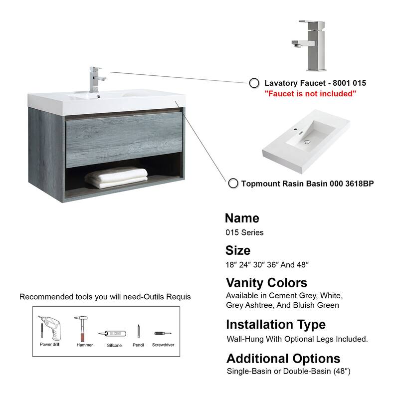 Laila 36" Single Bathroom Vanity Set