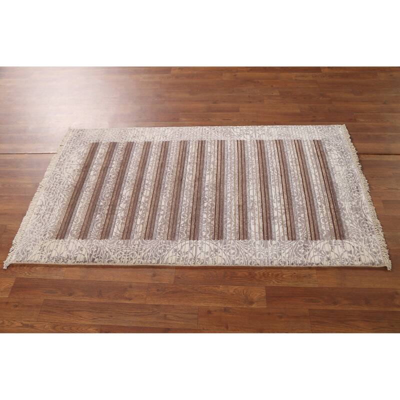 Abstract Oriental Accent Rug Handmade Wool Carpet - 2'9"x 5'0"