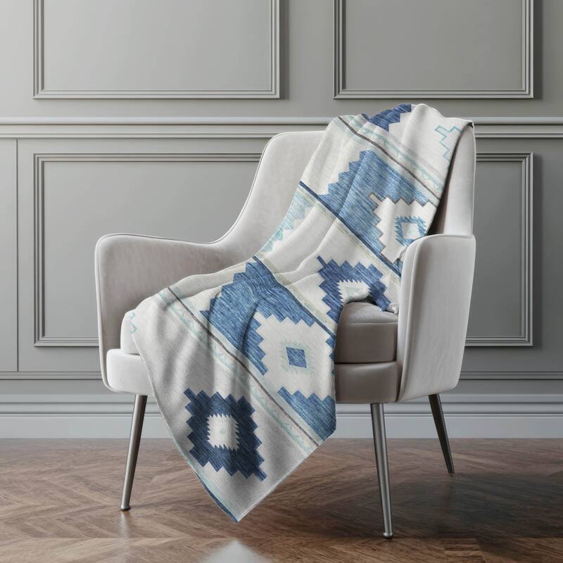Premium Machine Washable ASB176 Boho Global Sherpa Throw Blanket