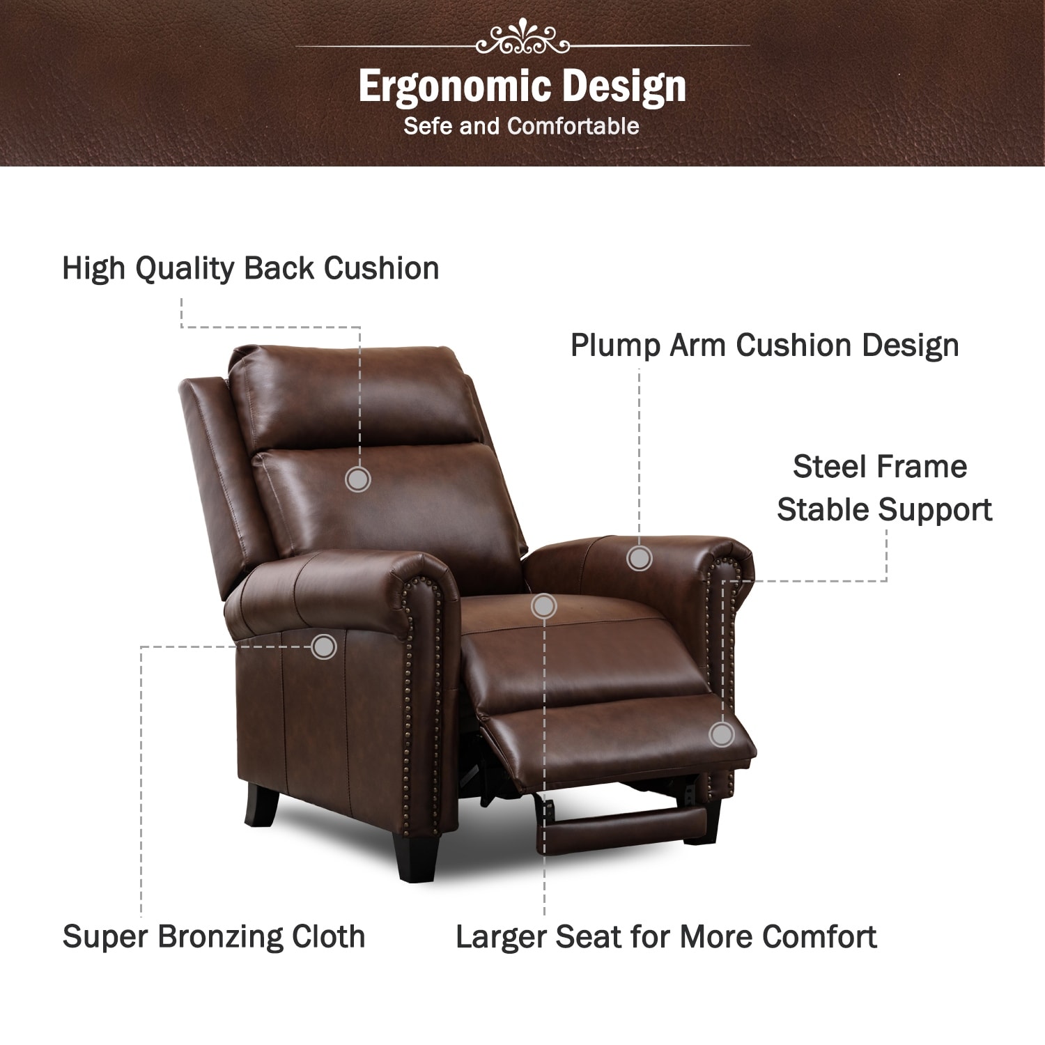 Leather pushback recliner hotsell chairs