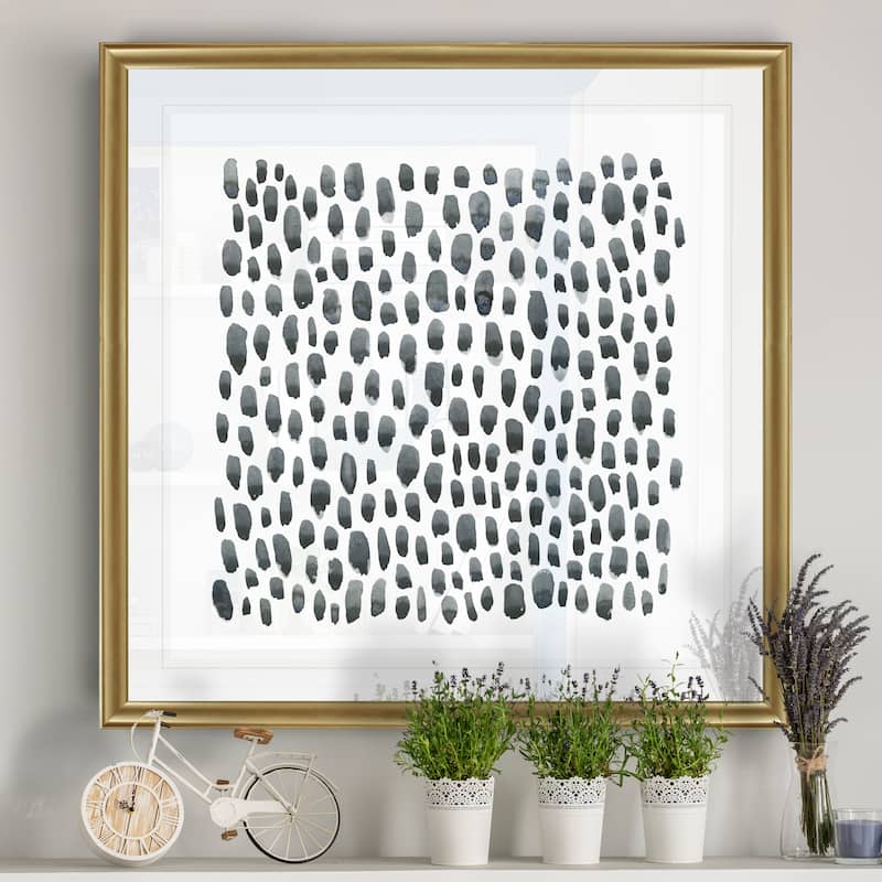 Blue Grey Tessera II -Black Framed Print