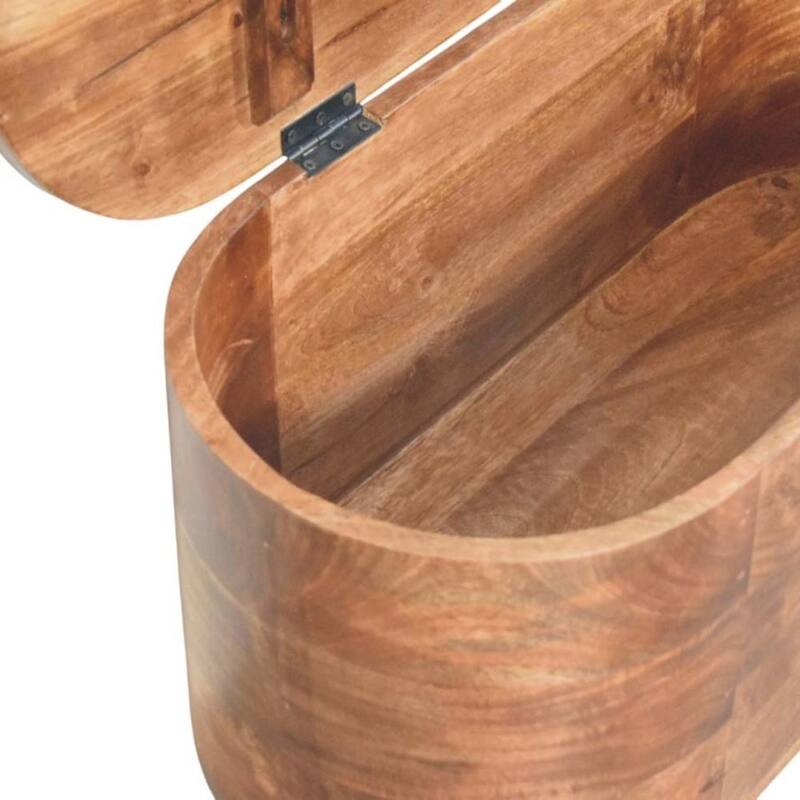 Artisan Furniture Solid Wood Curva Storage Trunk, Brown with storage - N/A