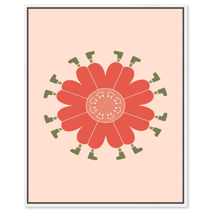 Walk in Floral Canvas by Art Remedy - 30" x 36" - White