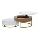 preview thumbnail 3 of 13, Round Wood Lift-top Nesting Coffee Table with Rotatable Drawers
