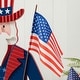 preview thumbnail 15 of 14, Glitzhome Americana Happy Patriotic's Day Wooden Uncle Sam Porch Decor