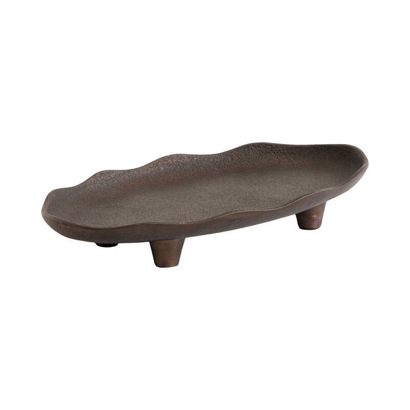Kate and Laurel Alessia Oval Decorative Tray - 14x8 - Bronze