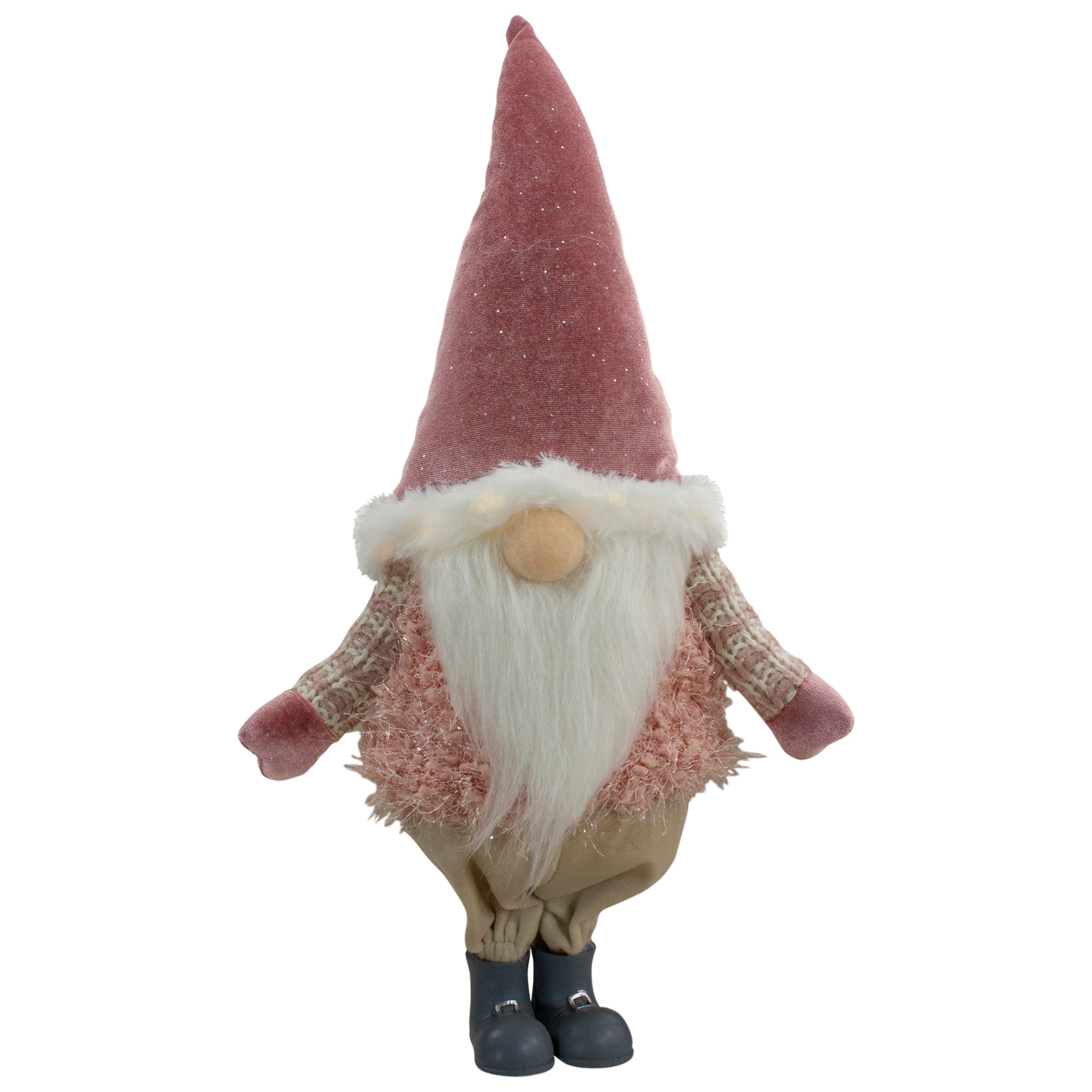 16" LED Lighted Mauve Boy Gnome Christmas Figure