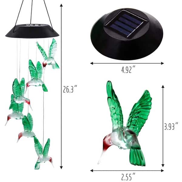 Colorful Solar Six Hummingbird Wind Chimes - Multi-Color - Bed Bath &  Beyond - 33116609