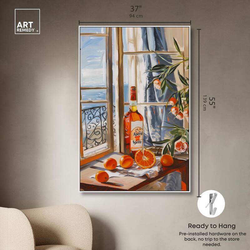 Orange Aperol by the Sea Canvas by Art Remedy