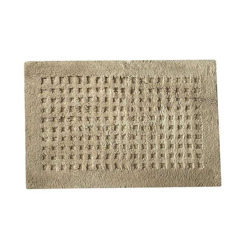 Essential Waffle Modern Bath Rug - Beige