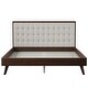 preview thumbnail 14 of 28, Hughes Mid-century Modern Upholstered Platform Bed with Wood Frame