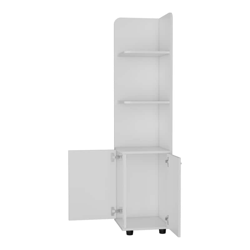 HomeRoots 15" Black And White Accent Cabinet With Four Shelves - 14.80 in. x 62.20 in. x 14.20 in.