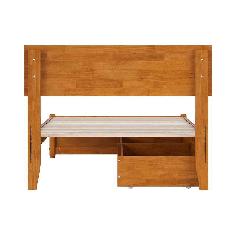 Wesley Platform Bed with Panel Footboard and Storage Drawers