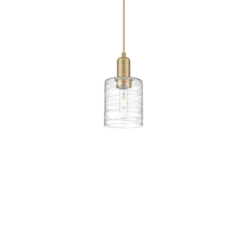 Innovations Lighting 716-1P-10-5 Cobbleskill Pendant Cobbleskill 5" - Brushed Brass / Deco Swirl