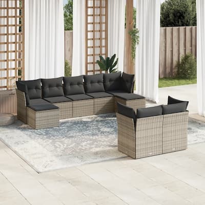 vidaXL Garden Sofa Set Grey - 21.7 x 21.7 x 14.6