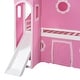 preview thumbnail 13 of 27, Twin Loft Bed with Slide, Tower, and Pink Tent - Playhouse Design for Kids