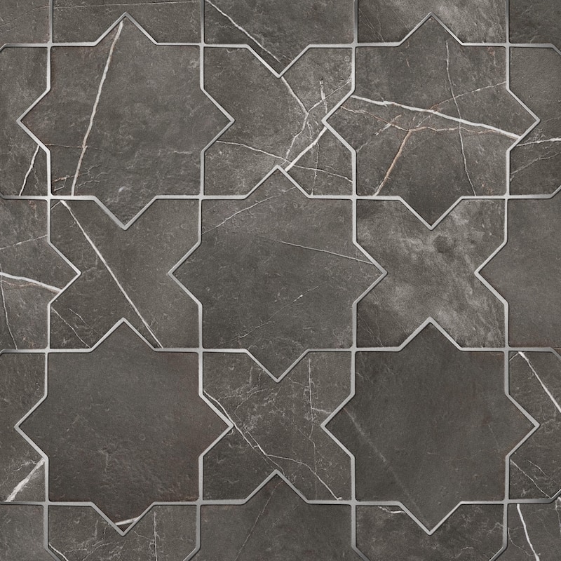 Merola Tile Istanbul Star Night with Night Cross 6" x 12" Porcelain Floor and Wall Tile - Case (32 Tiles)