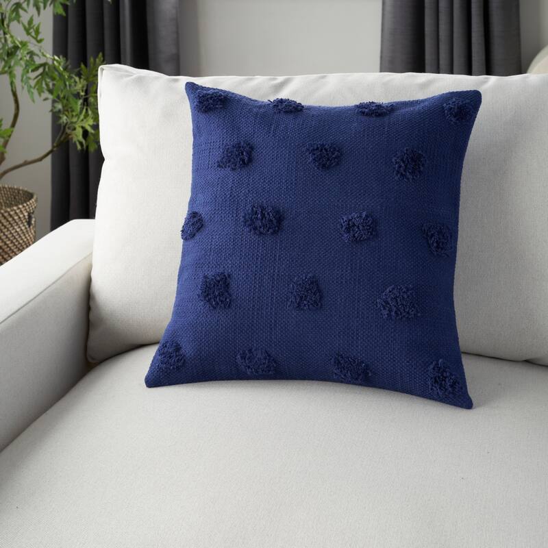  Mina Victory Life Styles Tufted Dots Solid Textured 18" x 18" Indoor Throw Pillow 