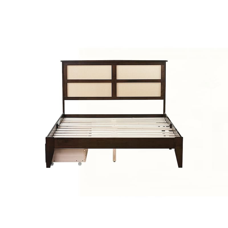 Rubber Wood Bed with Enhanced Support Salts and Feet