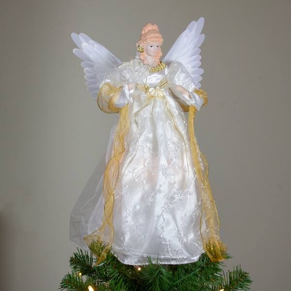 Shop 14 5 Gold And Ivory Lighted Fiber Optic Angel Christmas Tree