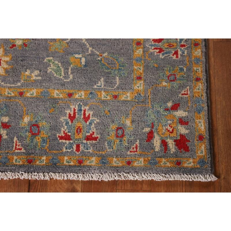 All-Over Gray Floral Kazak Oriental Accent Rug Handmade Wool Carpet - 3'4"x 5'0"