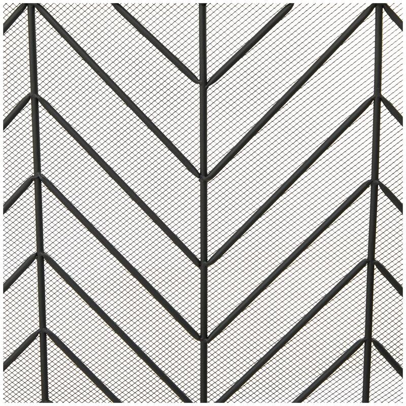 Metal Geometric Foldable Mesh Netting 3 Panel Fireplace Screen with Chevron Pattern - Gold, Black or Silver - Roche River Decor