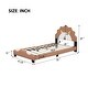 preview thumbnail 4 of 8, Lion-Shaped Upholstered Platform Twin Bed Frame Leather Low Profile Bed with Headboard, Beautiful Gift for Kids - Brown