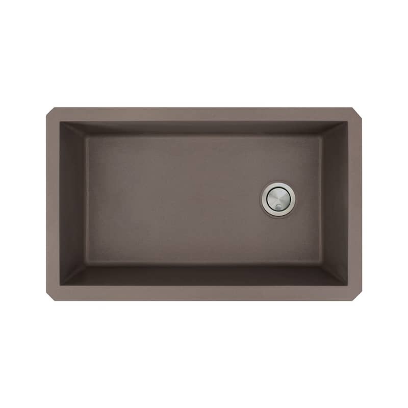 Transolid Radius Granite 31-inch Undermount Kitchen Sink - 19.13" X 31.75" X 9.5" - Espresso