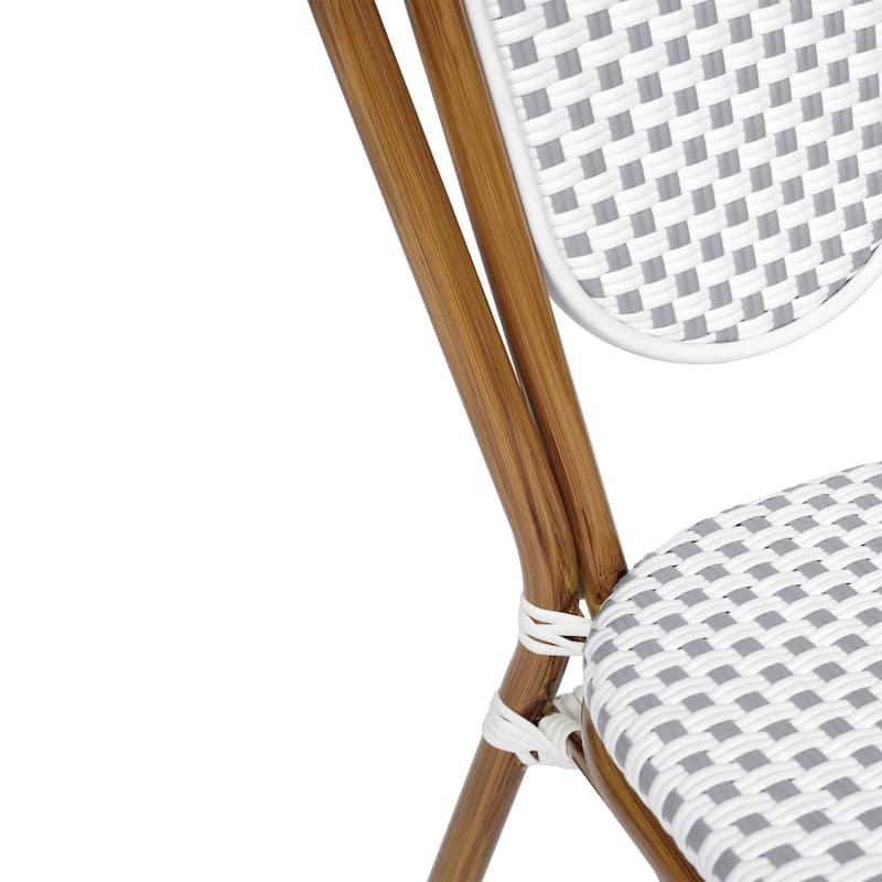All-Weather Commercial Paris Chair with Black Metal Frame