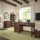 preview thumbnail 34 of 68, Key West 54W Computer Desk with Cabinet and Bookcase by Bush Furniture Bing Cherry