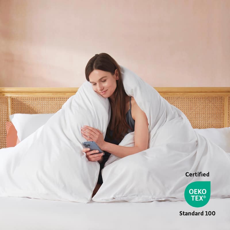 Nestl Ultra Soft Double Brushed Microfiber Duvet Cover Set with Button Closure