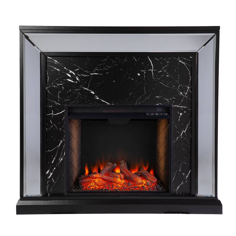 SEI Furniture Trandling Mirrored Fireplace - 44"W x 14"D x 40"H