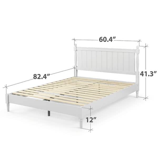 Priage by ZINUS Provence Light Grey Wood Platform Bed - - 25896062