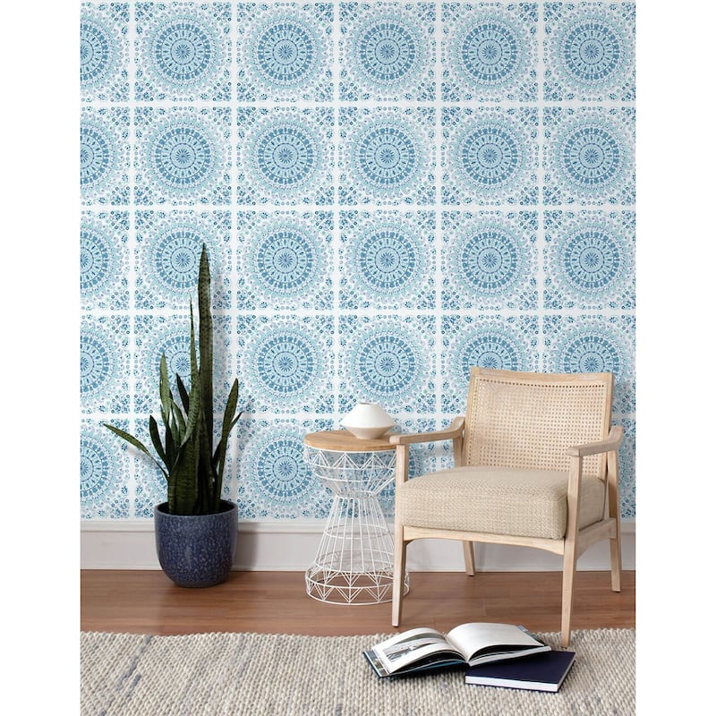 NextWall Mandala Bohemian Peel and Stick Removable Wallpaper - 20.5 in. W x 18 ft. L