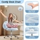 preview thumbnail 14 of 22, Armless Desk Chair Makeup Vanity Chair with Wheels and Adjustable Height Office Chair Criss Cross Cross-Legged Chair