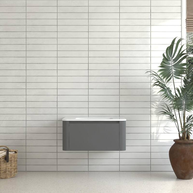 GDF Studio - Greyson American Design Floating Bathroom Vanity with Integrated Ceramic Basin and Soft-Close Drawer