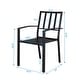 preview thumbnail 10 of 8, 2pcs Backrest Vertical Grid Wrought Iron Dining Chair, Black