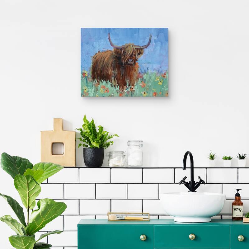 Scottish Highland Cow by Jennifer Stottle Taylor Canvas Art Print