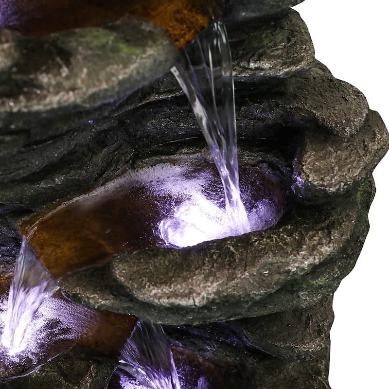 40-inch Cascading LED Waterfall Fountain